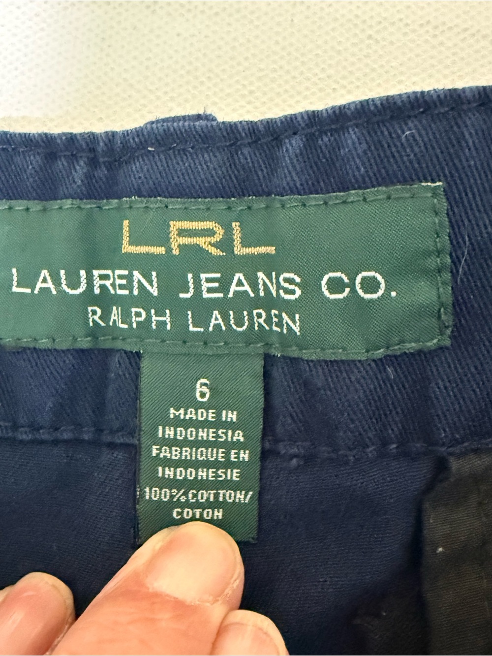 Lauren Ralph Lauren Navy Chino Bermuda Shorts Women’s Size 6 Preppy Classic - Picture 5 of 9
